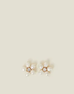 Accessorize Pearl Flower Stud Earrings