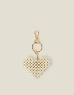 Accessorize Pearl Heart Keyring