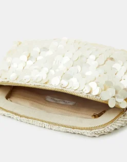 Accessorize Pearl Shell Embellished Clutch Bag