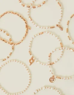 Accessorize Pearl Stretch Bracelet Multipack