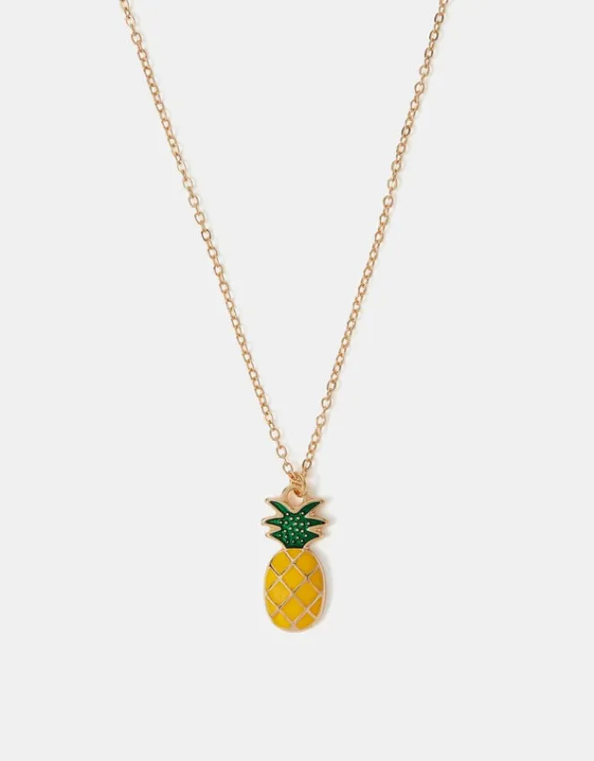 Accessorize Pineapple Pendant Necklace