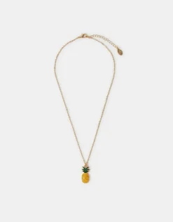 Accessorize Pineapple Pendant Necklace