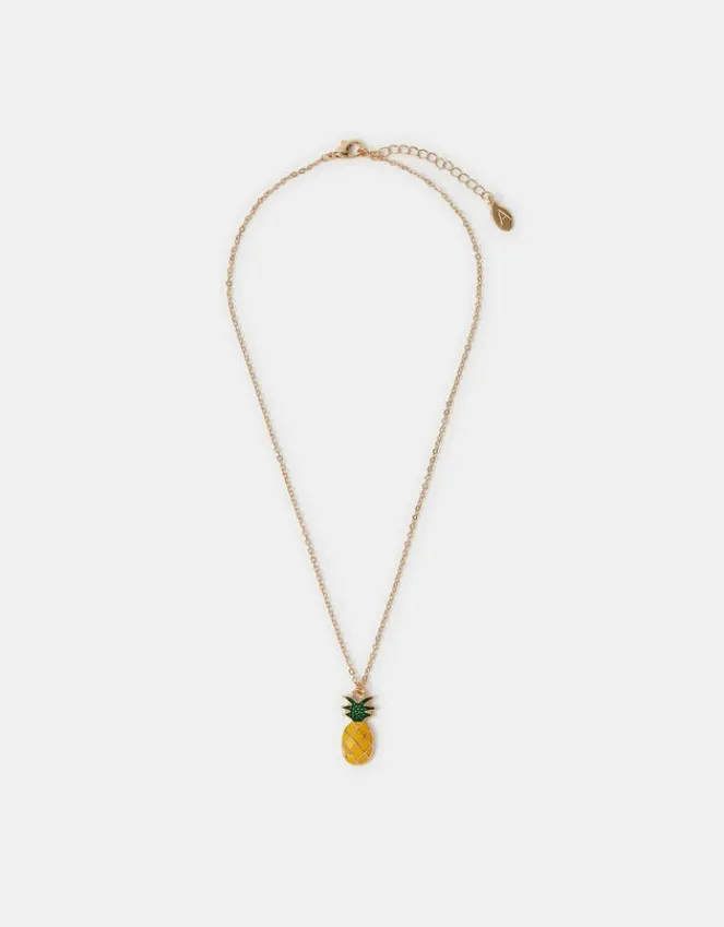 Accessorize Pineapple Pendant Necklace