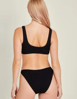 Accessorize Plain Crinkle Bikini Bottoms Black