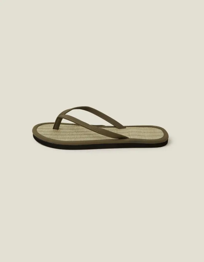 Accessorize Plain Seagrass Flip Flops Green