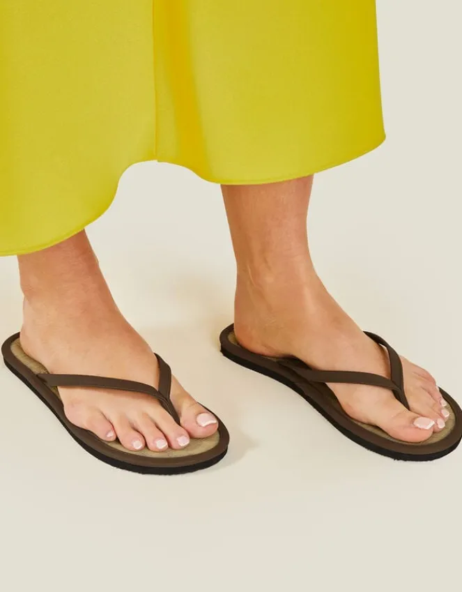Accessorize Plain Seagrass Flip Flops Green