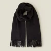 Accessorize Plain Tassel Scarf Black