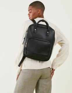Accessorize Pocket Top Handle Backpack Black