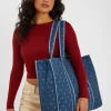Accessorize Polka Dot Denim Shopper Bag
