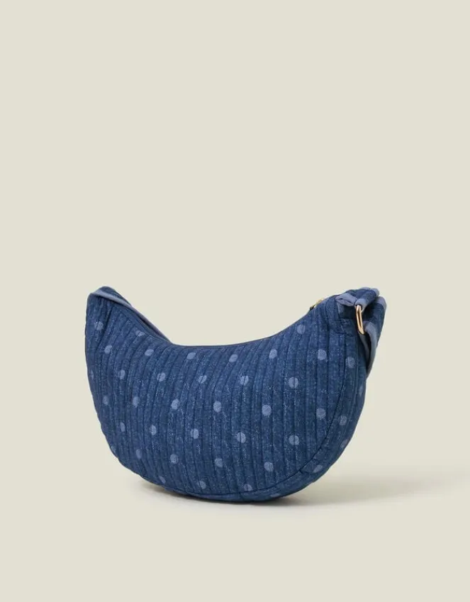 Accessorize Polka Dot Denim Sling Bag