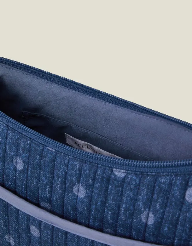 Accessorize Polka Dot Denim Sling Bag