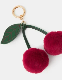 Accessorize Pom Pom Cherry Bag Charm