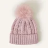 Accessorize Pom-Pom Beanie Hat Pink