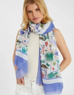 Accessorize Postcard Print Scarf