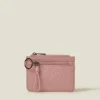 Accessorize Quilted Nylon Card Holder Pink
