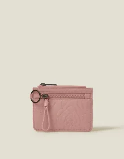 Accessorize Quilted Nylon Card Holder Pink