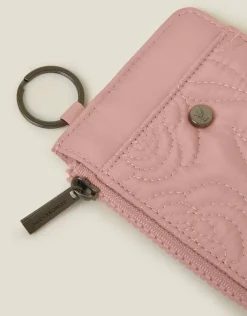 Accessorize Quilted Nylon Card Holder Pink