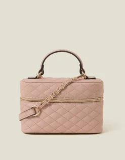Accessorize Quilted Top Handle Cross-Body Bag Nude