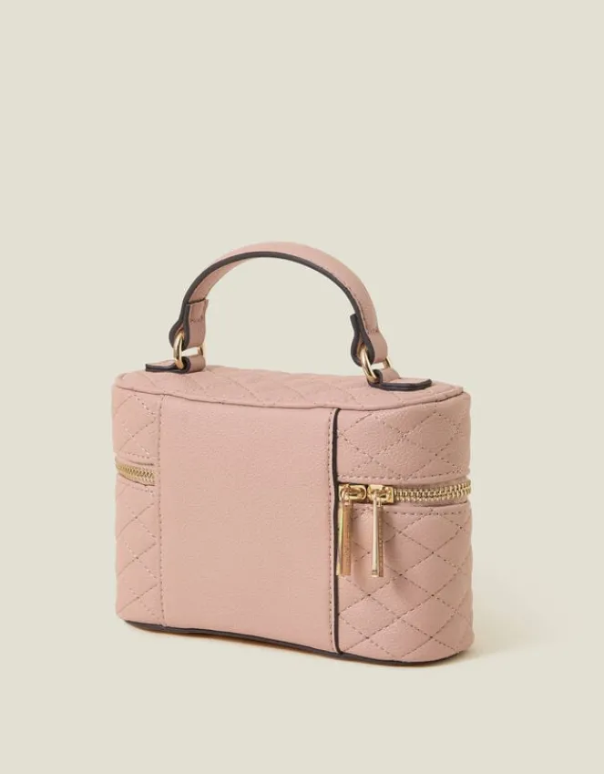 Accessorize Quilted Top Handle Cross-Body Bag Nude
