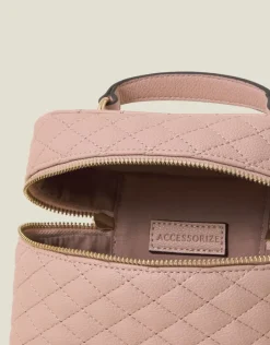 Accessorize Quilted Top Handle Cross-Body Bag Nude