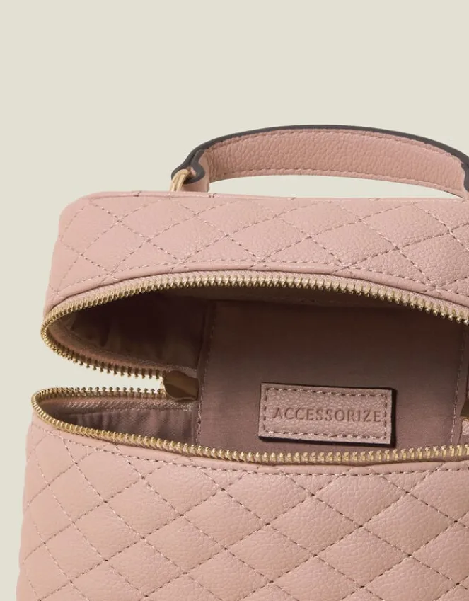 Accessorize Quilted Top Handle Cross-Body Bag Nude