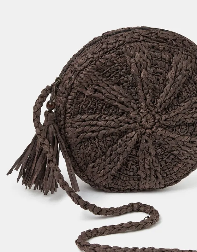 Accessorize Raffia Circle Crossbody Bag