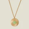 Accessorize Resin Stone Disc Pendant Necklace