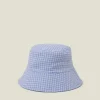 Accessorize Reversible Denim Gingham Bucket Hat
