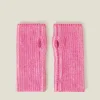 Accessorize Rib Knit Fingerless Gloves Pink
