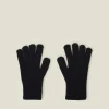 Accessorize Rib Knit Gloves Black
