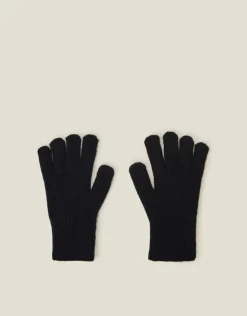 Accessorize Rib Knit Gloves Black