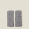 Accessorize Ribbed Cut Off Gloves Grey