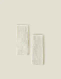 Accessorize Ribbed Cut Off Gloves Natural