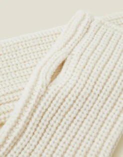Accessorize Ribbed Cut Off Gloves Natural
