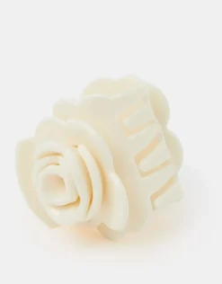 Accessorize Rose Claw Clip Cream