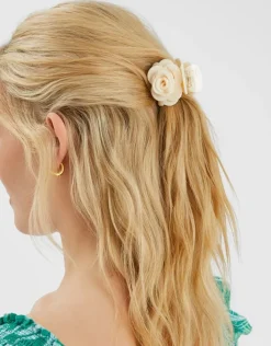 Accessorize Rose Claw Clip Cream