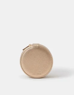 Accessorize Round Metallic Jewellery Box