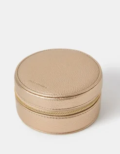 Accessorize Round Metallic Jewellery Box