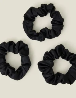 Accessorize Satin Medium Scrunchies Set of Three