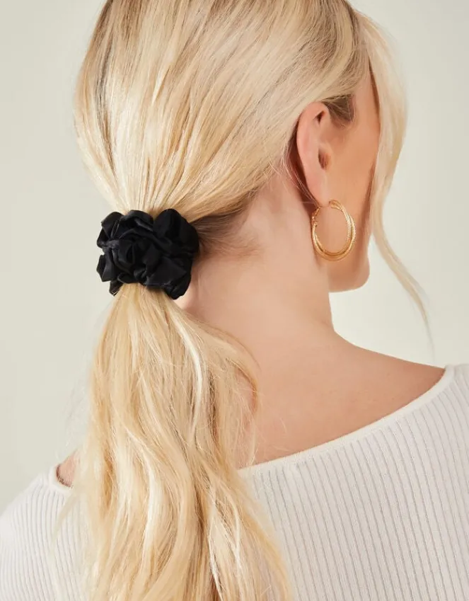 Accessorize Satin Medium Scrunchies Set of Three