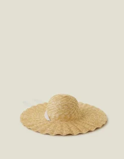 Accessorize Scallop Edge Boater Hat