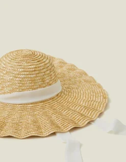Accessorize Scallop Edge Boater Hat