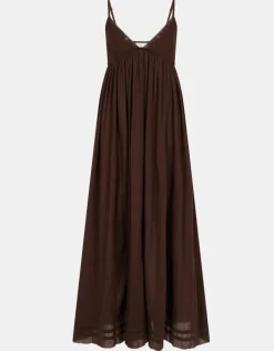 Accessorize Schiffli Top Maxi Dress Brown