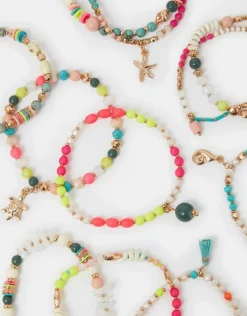 Accessorize Sea Charm Beaded Stretch Bracelet Multipack