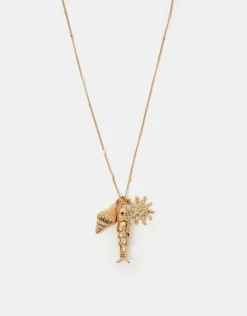 Accessorize Sea Charm Pendant Necklace Gold
