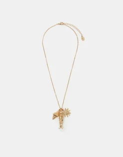 Accessorize Sea Charm Pendant Necklace Gold