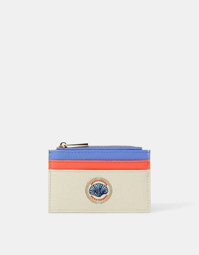 Accessorize Seashell Embroidered Card Holder