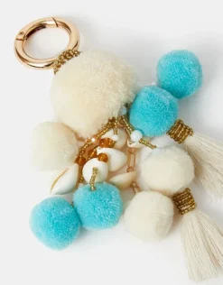 Accessorize Shell & Pom-Pom Bag Charm