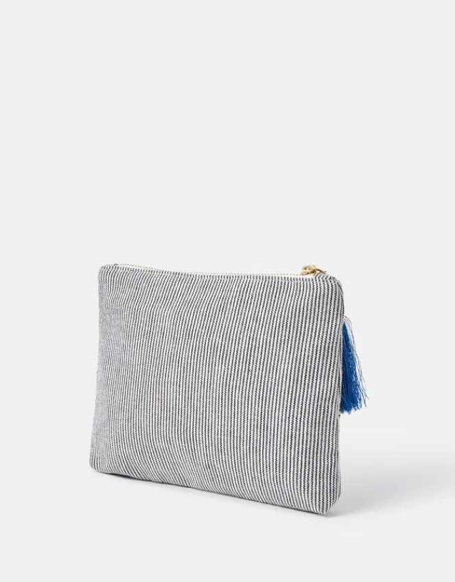 Accessorize Shell Bead Stripe Pouch