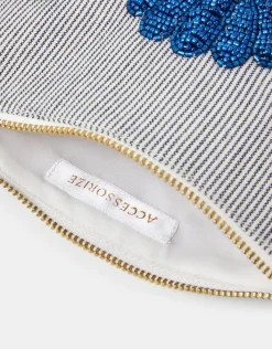 Accessorize Shell Bead Stripe Pouch